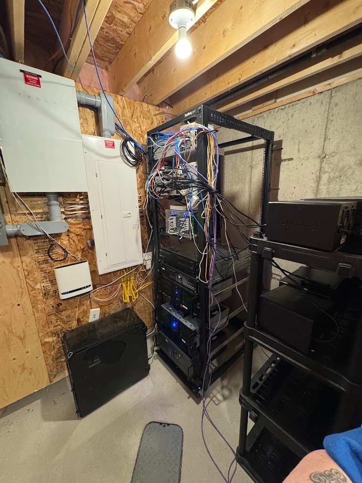 The rack in the basement